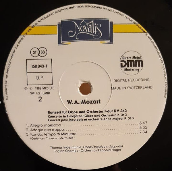 Wolfgang Amadeus Mozart, English Chamber Orchestra, Thomas Indermühle, Leopold Hager : Concerto KV 314 / Concerto KV 313 (LP)