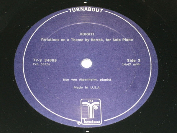 Antal Dorati - Ilse von Alpenheim ; National Symphony Orchestra ; Antal Dorati : Concerto For Piano And Orchestra / Variations On A Theme By Béla Bartók (LP, Album)