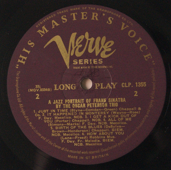 The Oscar Peterson Trio : A Jazz Portrait Of Frank Sinatra (LP, Album, Mono)