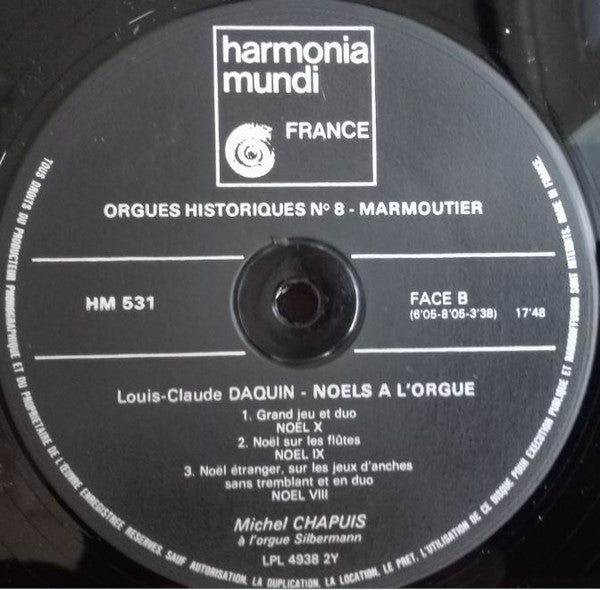 Louis-Claude Daquin - Michel Chapuis : Noëls (À L'Orgue Historique De Marmoutier) (LP, Album)