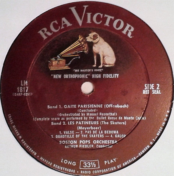 Jacques Offenbach / Giacomo Meyerbeer - Boston Pops Orchestra, Arthur Fiedler : Gaîté Parisienne / Les Patineurs (LP, Album, Mono, Roc)