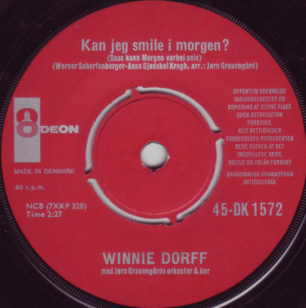 Winnie Dorff : Alt Er Forbudt / Kan Jeg Smile I Morgen? (7", Single)
