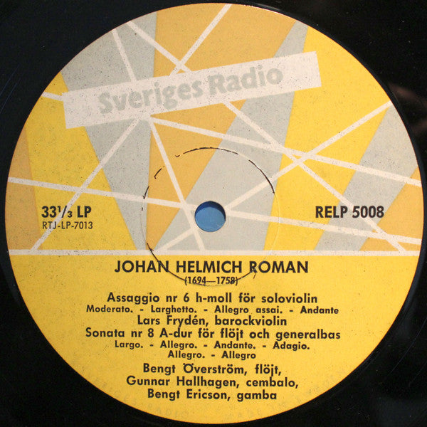 Johan Helmich Roman, Franz Berwald : Johan Helmich Roman / Franz Berwald (Assagio H-moll, Sonata A-dur / Stråkkvartett Ess-dur) (LP)