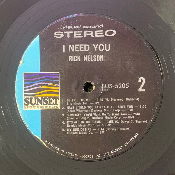 Ricky Nelson (2) : I Need You (LP, Comp)