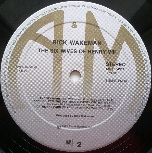 Rick Wakeman : The Six Wives Of Henry VIII (LP, Album, RE)