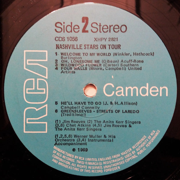 Chet Atkins / Bobby Bare / Jim Reeves / The Anita Kerr Singers : Nashville Stars On Tour (Live Recordings) (LP, Album)