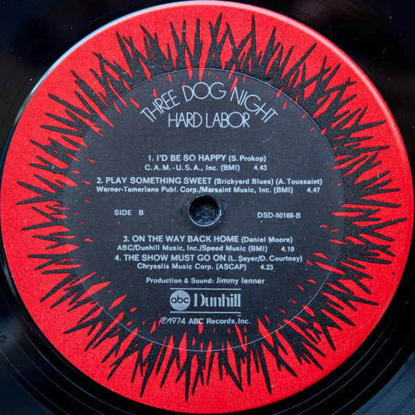 Three Dog Night : Hard Labor (LP, Album, RE, Pit)