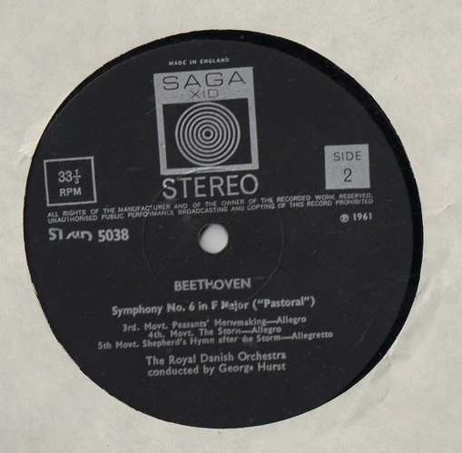 Ludwig van Beethoven, Det Kongelige Kapel / George Hurst : Symphony No. 6 In F Major "Pastoral" (LP, Album, Bla)