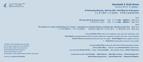 Konstrukt & Keiji Haino = Konstrukt & Keiji Haino : A Philosophy Warping, Little By Little That Way Lies A Quagmire = 少しずつ曲がっている哲学 その先には湿地がある (LP, Album, Ltd, 180)