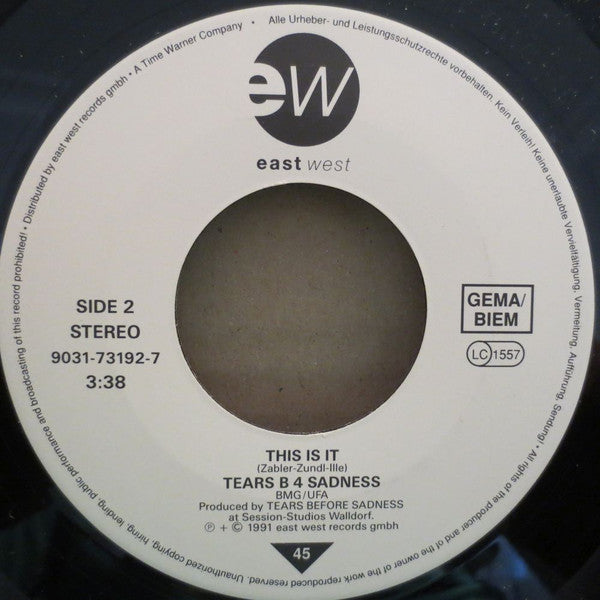 Tears B4 Sadness : Two Lonely Hearts (7", Single)