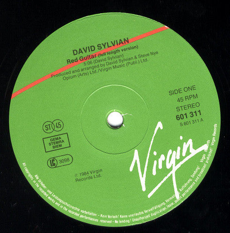 David Sylvian : Red Guitar (12", Single)