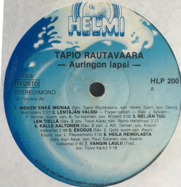 Tapio Rautavaara : Auringon Lapsi (LP, Comp, Mono)