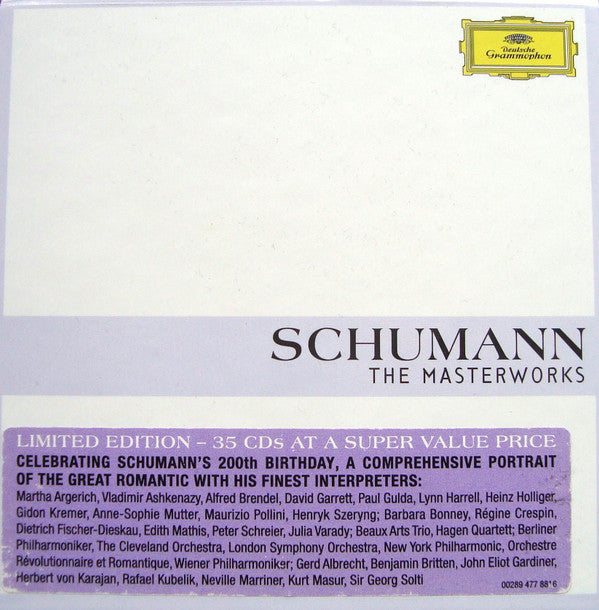 Robert Schumann : The Masterworks (Orchestral Works · Concertos · Choral Works · Lieder · Chamber Music · Piano Music) (35xCD, RE + Box, Comp, Ltd, RE)