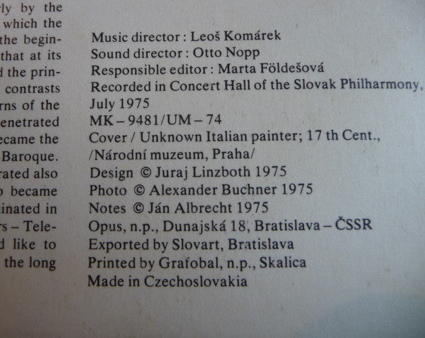 Giuseppe Torelli / Francesco Manfredini / Pietro Antonio Locatelli / Slovak Chamber Orchestra / Bohdan Warchal : Christmas Concertos (LP)