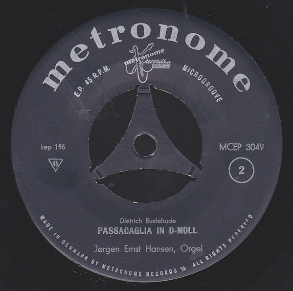 Dieterich Buxtehude, Jørgen Ernst Hansen : Präludium Und Fuge, Phrygisch Fuge In C-dur / Passacaglia In D-moll (7", EP)