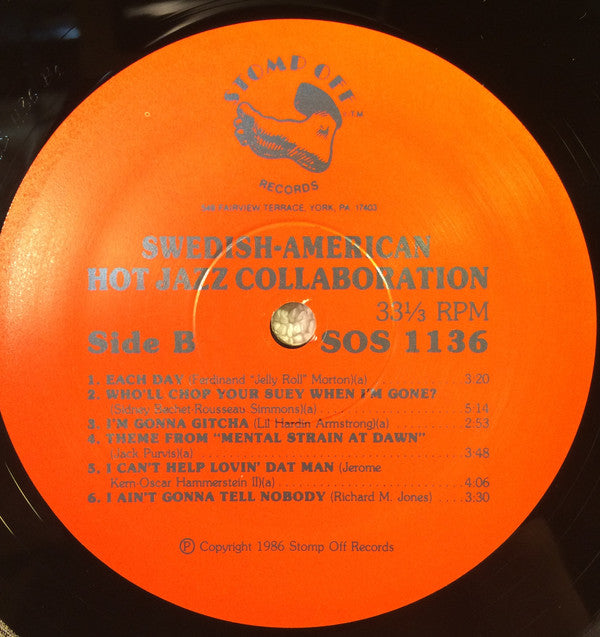 Ted Des Plantes Featuring Bent Persson & Tomas Örnberg : Swedish-American Hot Jazz Collaboration (LP, Album)