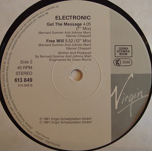 Electronic : Get The Message (12", Single)