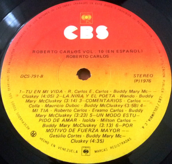 Roberto Carlos : Roberto Carlos - Volumen 10 (En Español) (LP, Album, Gat)