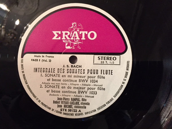 Johann Sebastian Bach, Jean-Pierre Rampal, Robert Veyron-Lacroix, Jean Huchot : Intégrale Des Sonates Pour Flute (Vol. 2) (LP, Album)