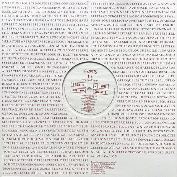 El-G : Vu Du Dôme (LP, Album, Whi)