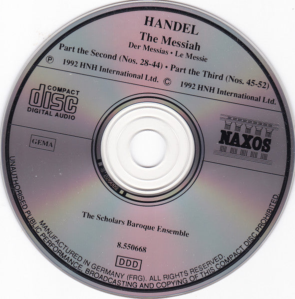 Georg Friedrich Händel, The Scholars Baroque Ensemble : The Messiah (Der Messias ∙ Le Messie) (2xCD, Album)