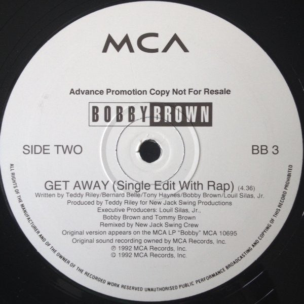Bobby Brown : Get Away (12", Promo)