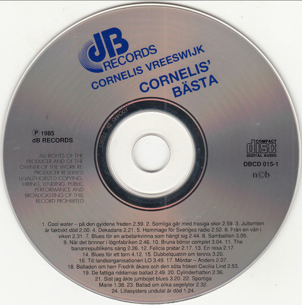 Cornelis Vreeswijk : Cornelis' Bästa (2xCD, Comp, RE, Toc)