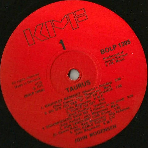 John Mogensen : Taurus (LP, Album, Red)