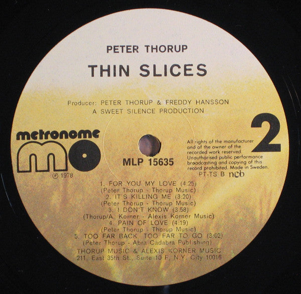 Peter Thorup : Thin Slices (LP, Album)