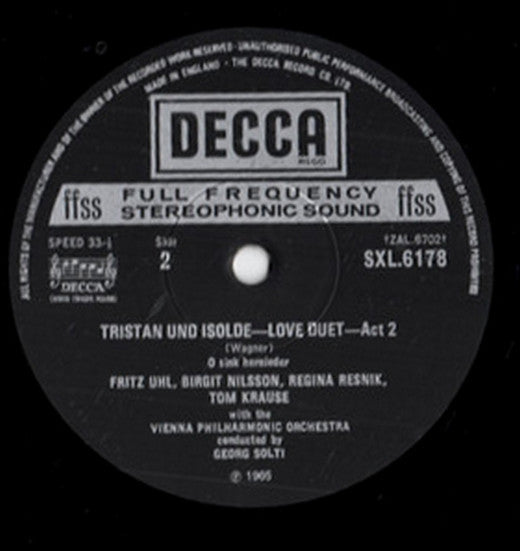 Georg Solti, Richard Wagner, Birgit Nilsson, Fritz Uhl, Regina Resnik, Tom Krause, Wiener Philharmoniker : Tristan Et Isolde - Duo D'Amour (LP, RP)