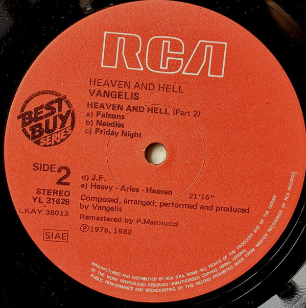 Vangelis : Heaven And Hell (LP, Album, RE)