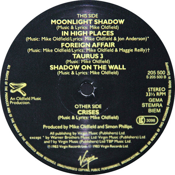 Mike Oldfield : Crises (LP, Album)