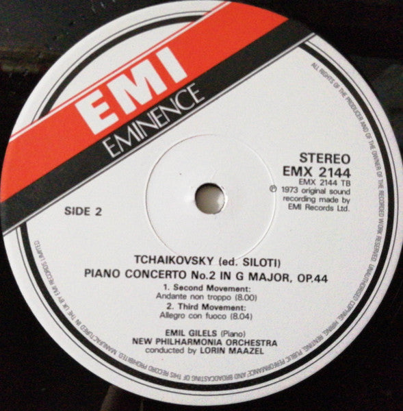Pyotr Ilyich Tchaikovsky, Emil Gilels, Lorin Maazel, New Philharmonia Orchestra : Piano Concerto No. 2 (LP, Album)
