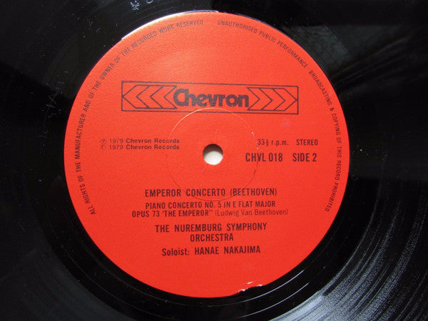 Ludwig van Beethoven, Nürnberger Symphoniker Conducted By Räto Tschupp, Hanae Nakajima : The Emperor Concerto No. 5 In E Flat Major (LP)