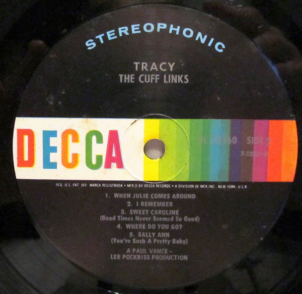 The Cuff Links : Tracy (LP, Album, Pin)