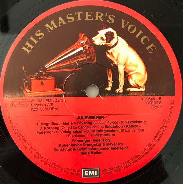 Københavns Drengekor : Julevesper - Juleaften I Københavns Domkirke Med Københavns Drengekor (LP, Album)