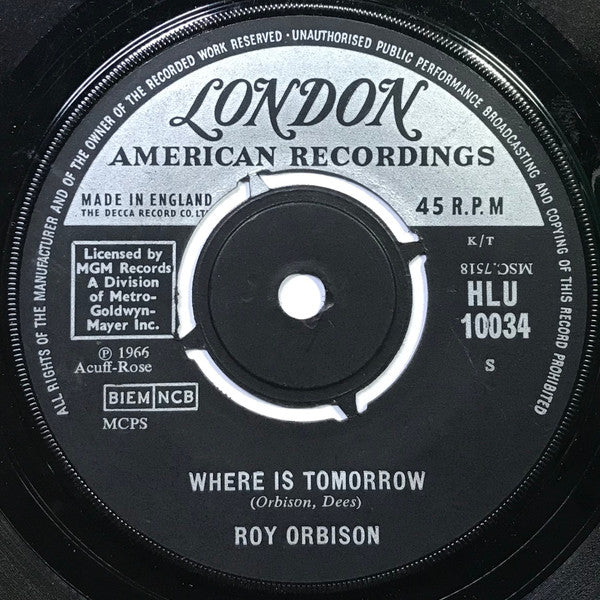 Roy Orbison : Twinkle Toes / Where Is Tomorrow (7", Single)