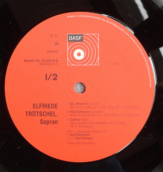 Elfride Trötschel : Elfriede Trötschel Historische Aufnahmen Aus Den Jahren 1943 - 1950 (2xLP, Comp, Mono)