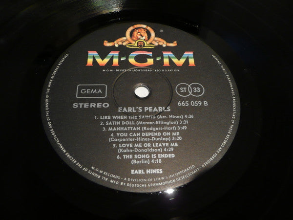 Earl Hines : Earl's Pearls (LP, Album)