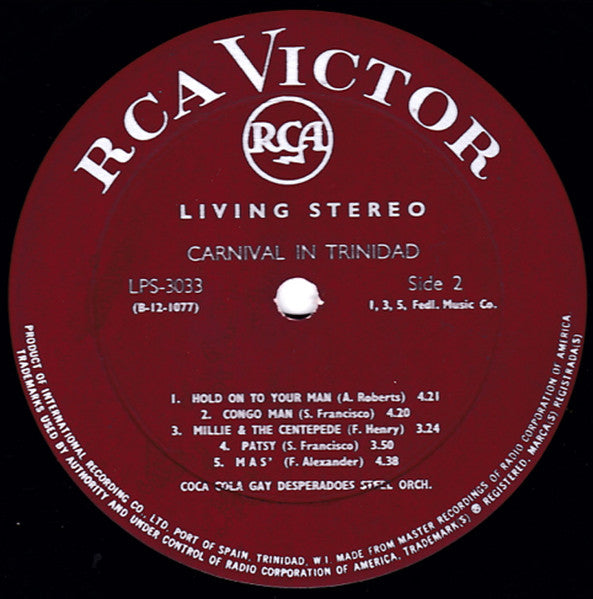 Gay Desperadoes Steel Orchestra : Carnival In Trinidad (LP)