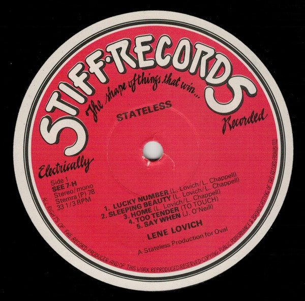 Lene Lovich : Stateless (LP, Album)
