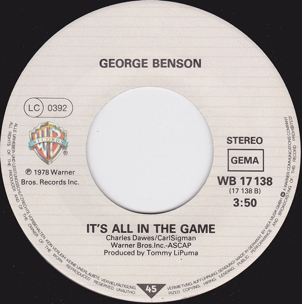 George Benson : On Broadway (7", Single)