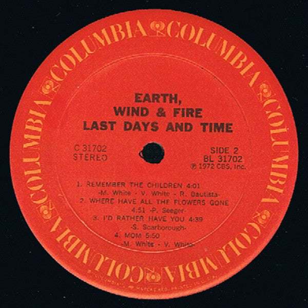 Earth, Wind & Fire : Last Days And Time (LP, Album, RE, TML)