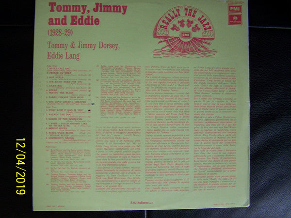 Tommy Dorsey, Jimmy Dorsey, Eddie Lang : Tommy, Jimmy & Eddie, 1928-29 (LP, Comp, Mono)