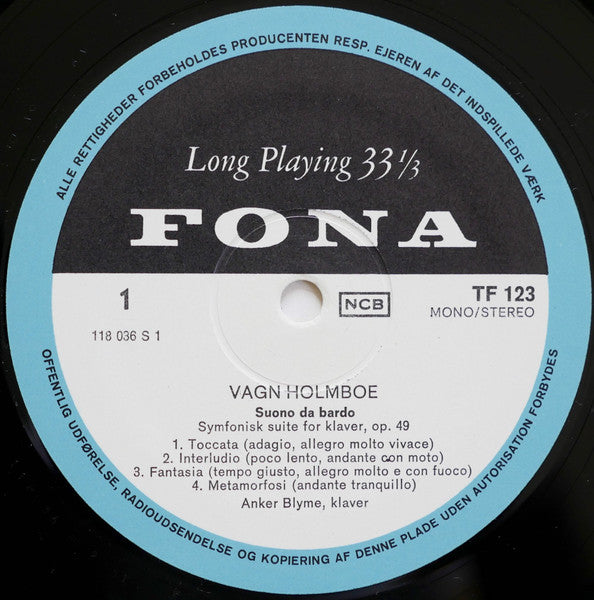 Vagn Holmboe, Anker Blyme, András Adorján : Suono Da Bardo / Sonate For Fløjte-solo Op. 71 (LP, Album)
