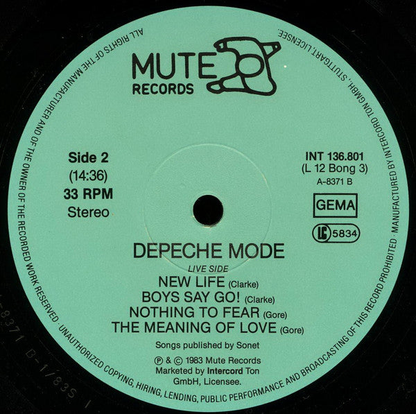 Depeche Mode : Everything Counts And Live Tracks (12", Ltd, Num)