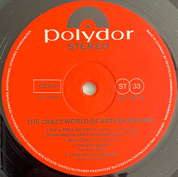 The Crazy World Of Arthur Brown : The Crazy World Of Arthur Brown (LP, Album)