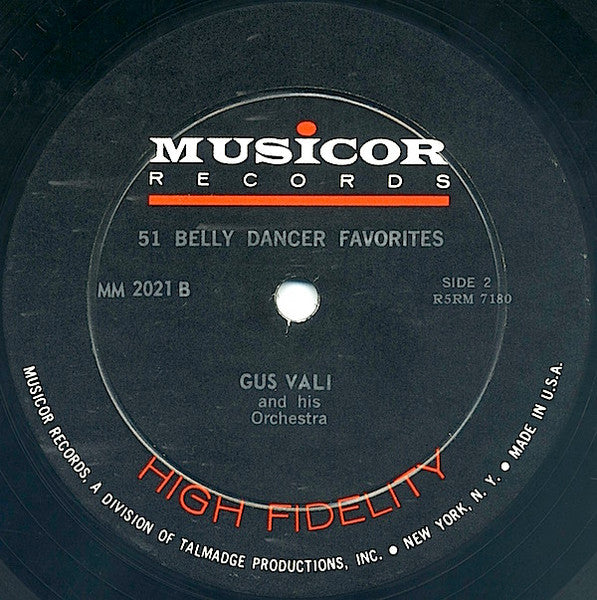 Gus Vali And His Orchestra : 51 Belly Dancer Favorites (LP, Mono)