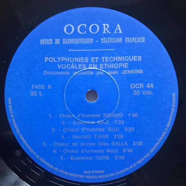 Various : Ethiopie: Polyphonies Et Techniques Vocales (LP, Album, RE)