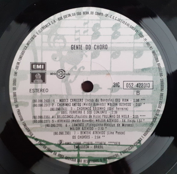 Various : Gente Do Chôro (LP, Comp, RE)